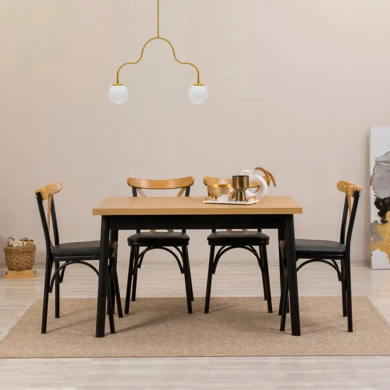 Set Masa Si Scaune  (5 Bucati) OlIver Sbt WhIte KarIna-table  &  Chairs 3, 77x75x120